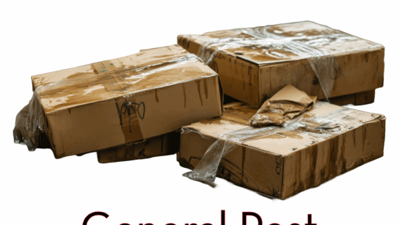 A picture showing wet cardboard boxes where pests may hide and the text "General Pest Tips"